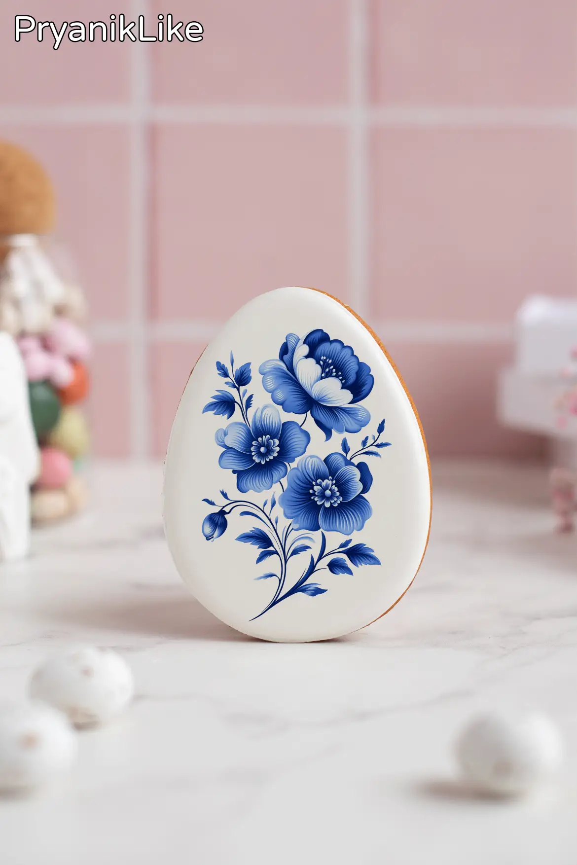 Пряник Пасхальное яйцо (гжель и геометрия)